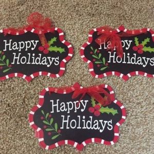 NEW bundle of 3 Happy Holidays Xmas ornaments
